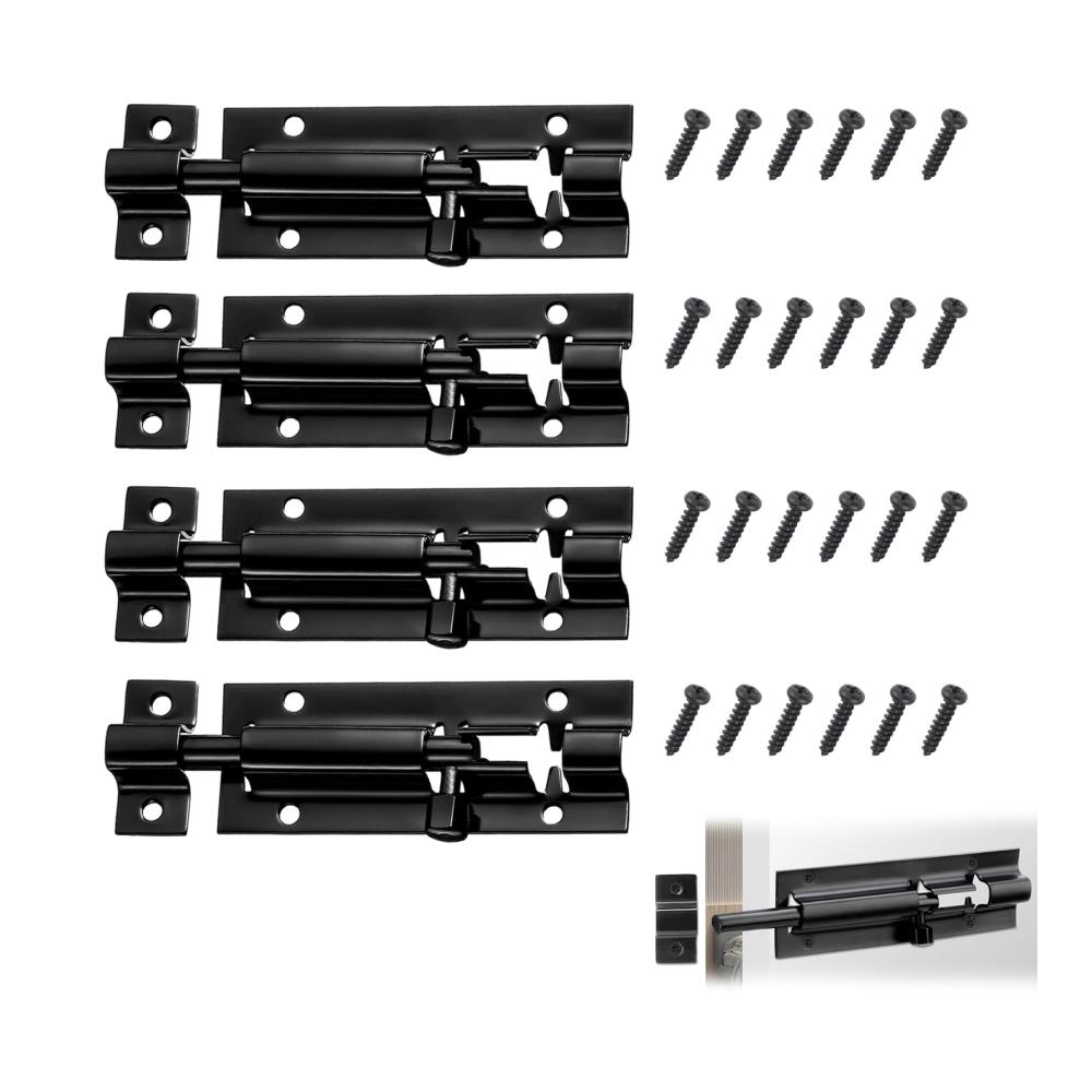 4er-pack, 7,6 Cm, Schwarz
