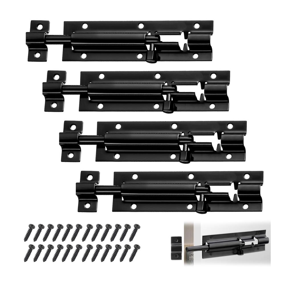 4er-pack, 12,7 Cm, Schwarz